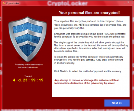 باج افزار Cryptolocker